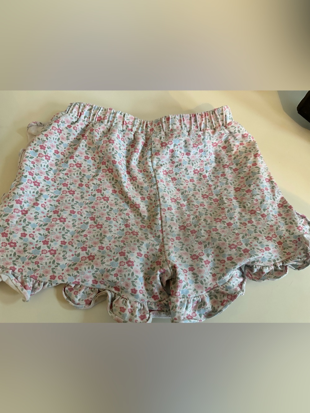 Stitchy Fish Floral Ruffle Trim kid’s Shorts - Pink Multi - Picture 4 of 4